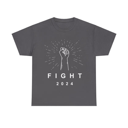 FIGHT 2024 - Raised Fist, Unisex Heavy Cotton Tee