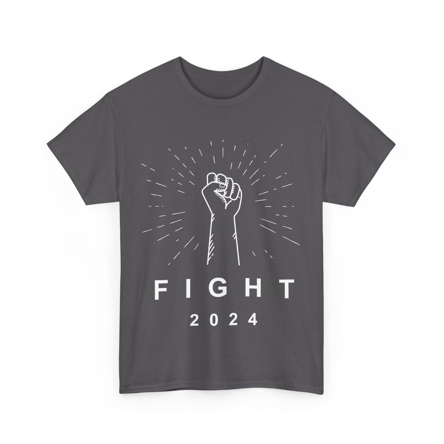 FIGHT 2024 - Raised Fist, Unisex Heavy Cotton Tee