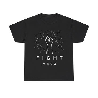 FIGHT 2024 - Raised Fist, Unisex Heavy Cotton Tee