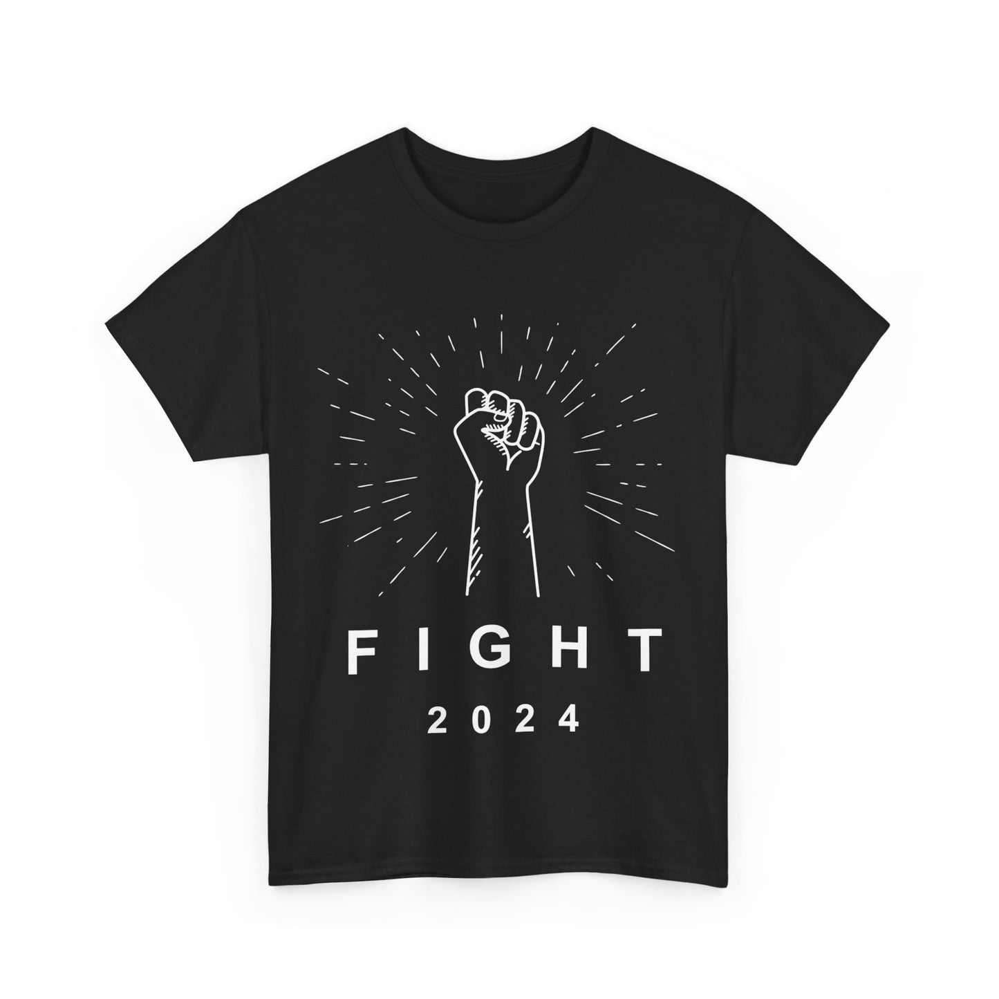 FIGHT 2024 - Raised Fist, Unisex Heavy Cotton Tee